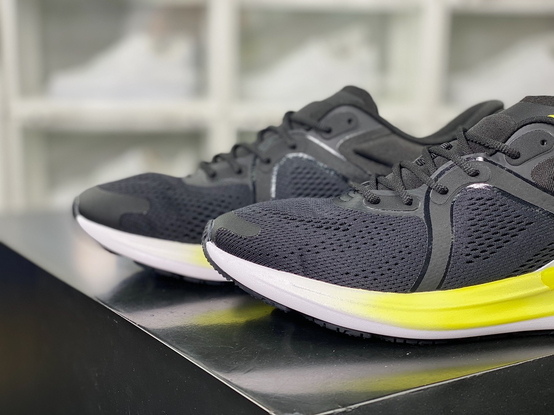 Lululemon W Blissfeel Run Low Bliss series low-top jogging shoes ”mesh black and white fluorescent yellow gradient” LW9EF1S 01-22