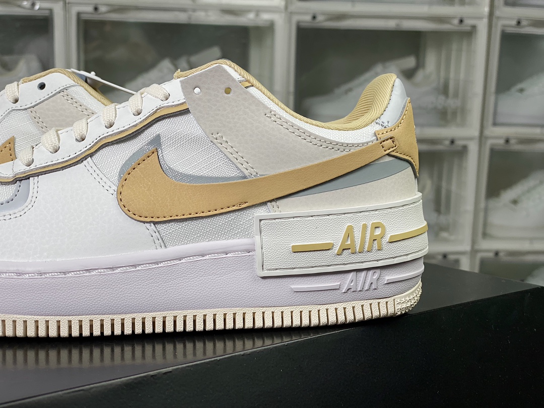 WMNS Air Force 1 Shadow ”Sail Tan” Air Force 1 sneakers ”white gray milk tea yellow” DV7449-100