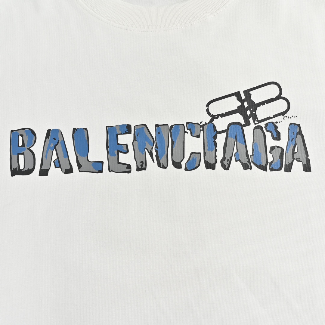 Balenciga/巴黎世家 23ss 立体字母logo印花短袖