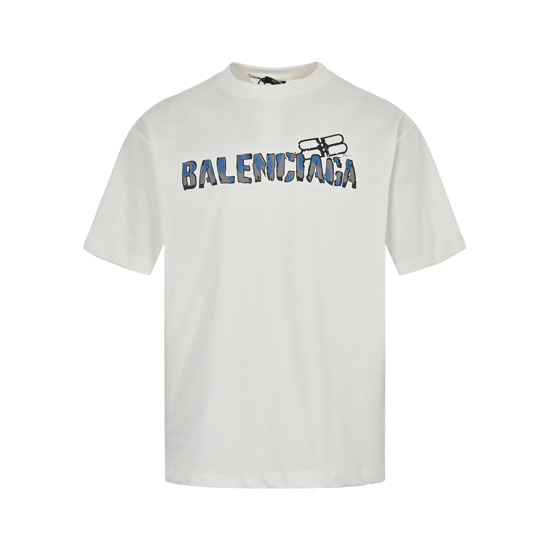 Balenciga/巴黎世家 23ss 立体字母logo印花短袖