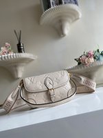 Louis Vuitton LV Diane Bags Handbags Beige White Empreinte​ M46388