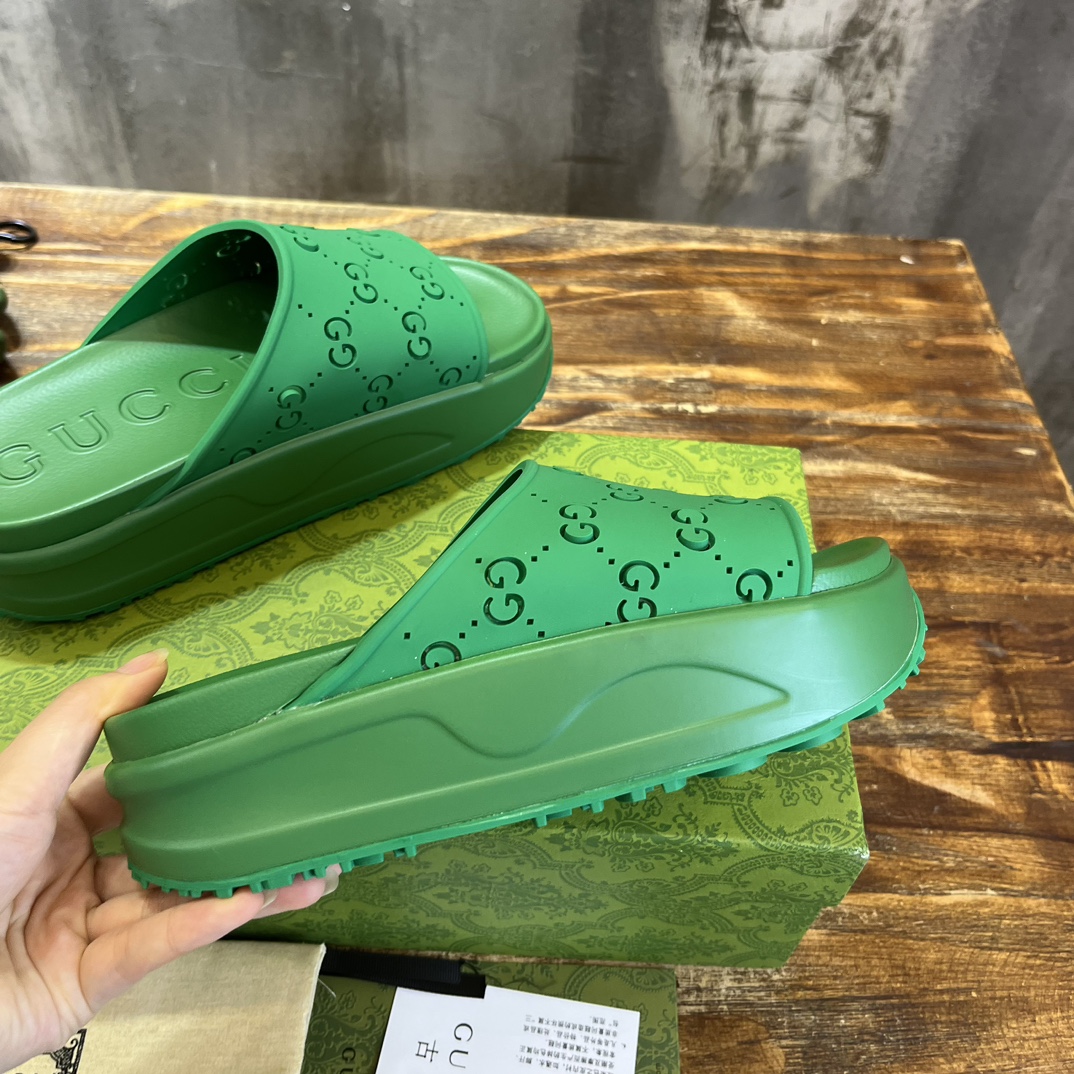 Gucci ｜Miami 2023夏季马卡龙色厚底 拖鞋舒适百搭 马卡龙配色 厚底拉长了 小仙女们腿部线条