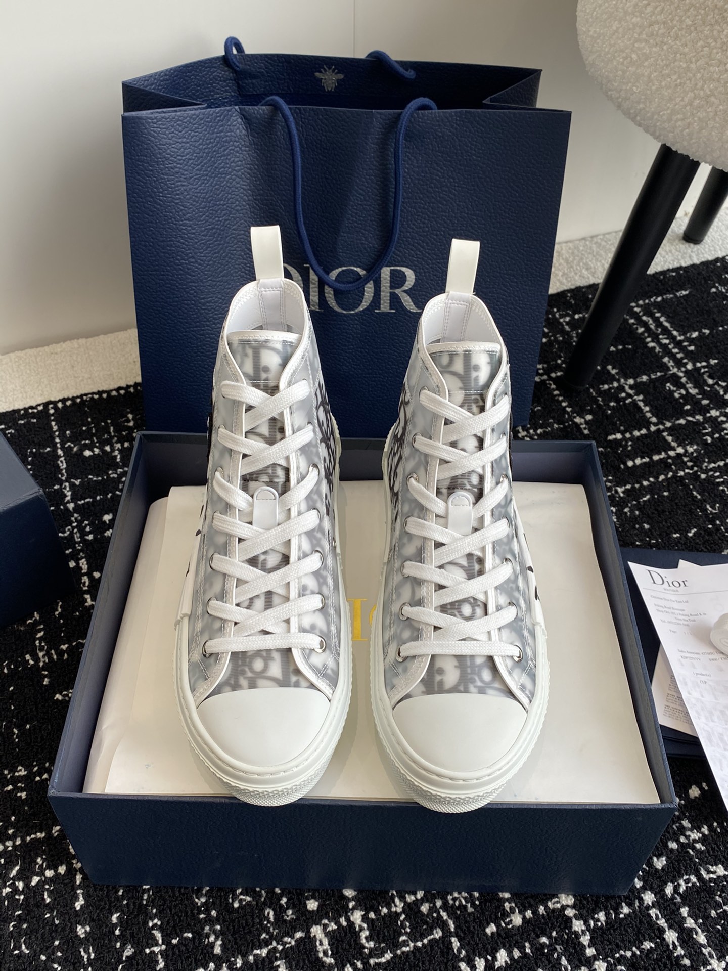 Dior Skateboard Shoes Sneakers Printing Unisex Women Men Canvas TPU Oblique High Tops