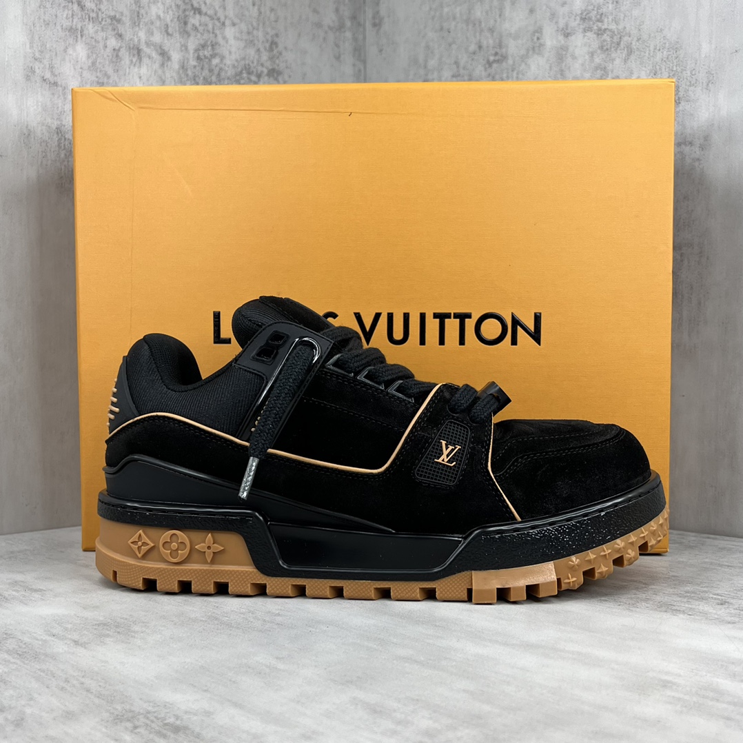 Louis Vuitton 新款上架 灭世版 (区别市场一切先行错误版本) LV Louis Vuitton 23S走秀款Trainer 胖丁面包滑板鞋 可折叠抽拉式飞机盒 独家开模暗花老花串珠 男款39-45