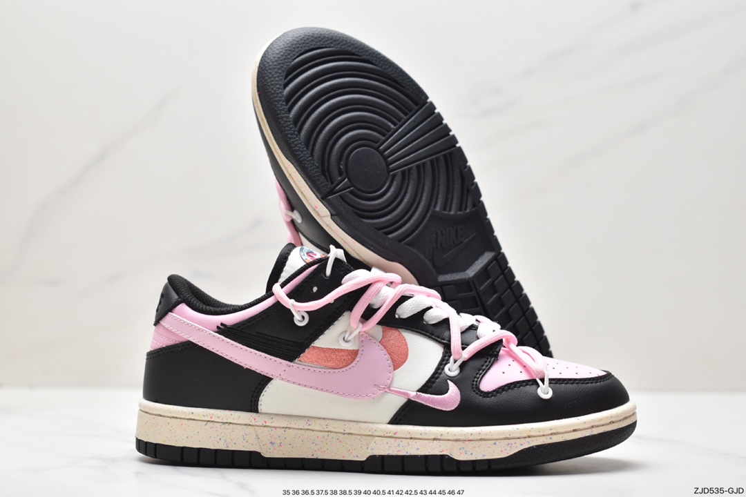 Nike SB Dunk Low deconstructed drawstring strap low-top skateboard shoes ”black and white” FD4623-131