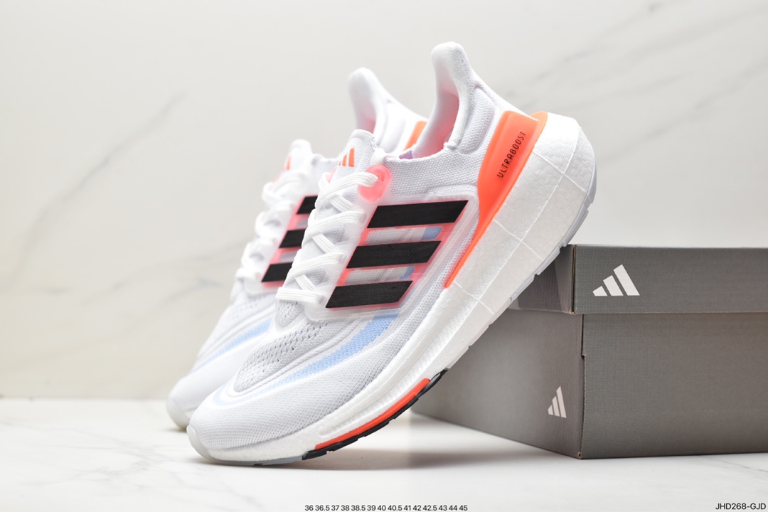 Adidas ULTRABOOST LIGHT series low-top sock-style knitted breathable cushioning casual sports jogging shoes HQ6351