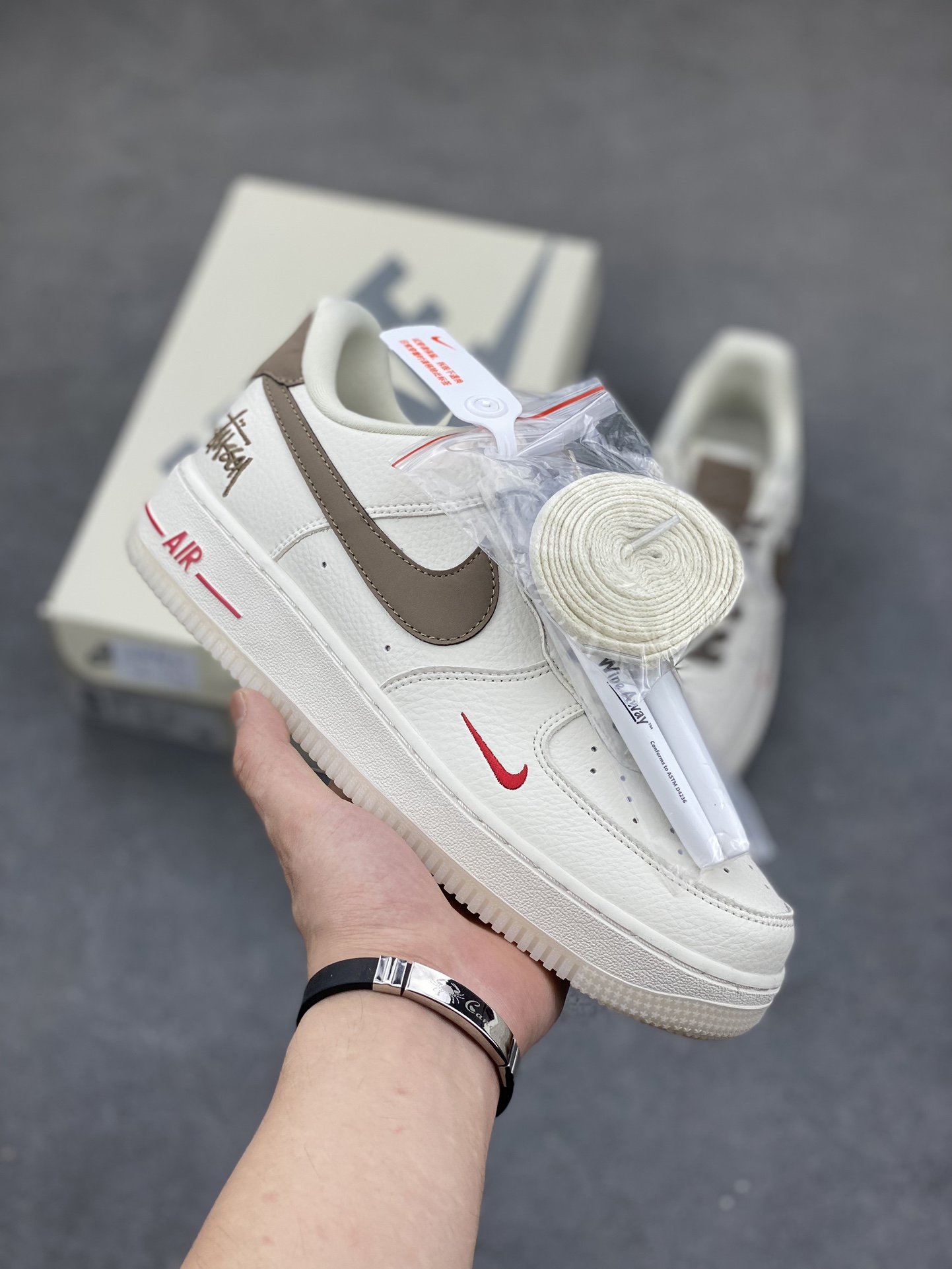 Nike Air Force 1 '07 Low Stussy Collab Crystal Milk Coffee Sneakers 2 i1686333430 6219 0