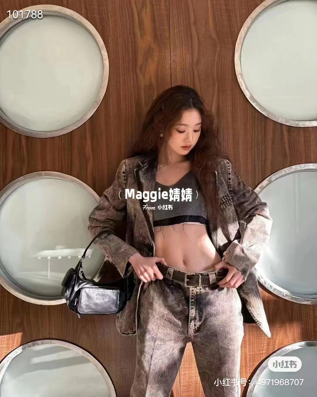 Miu Miu 5BC146 is officially on sale. MiuMiu's most special style motorcycle bag this year. It is made of top-grade imported lambskin, with soft