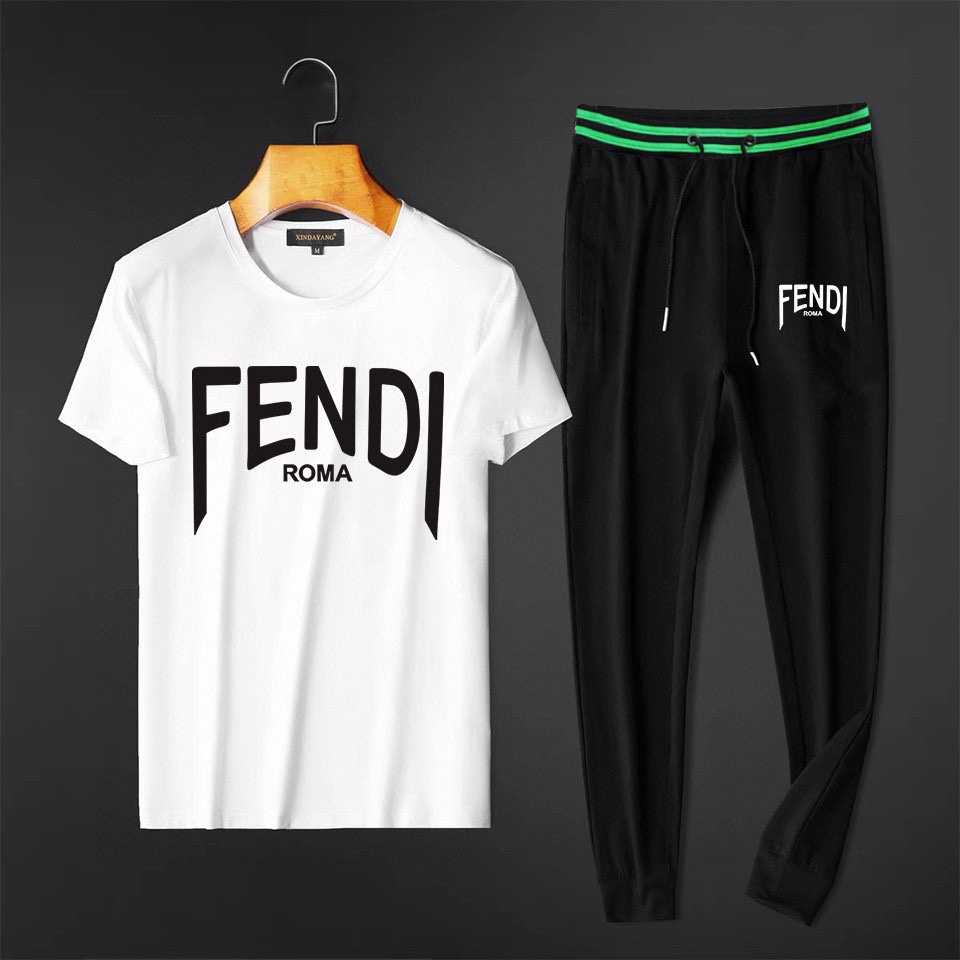 Fendi Kleding T-Shirt Trainingspak Verkoop alleen van hoge kwaliteit
 Lentecollectie Fashion Korte mouw