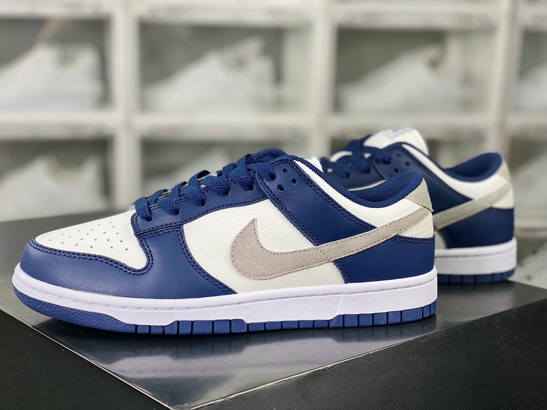 SB Dunk Low ”Midnight Navy” dunk lace-up shoes ”New Midnight Blue White Gray” FD9749-400