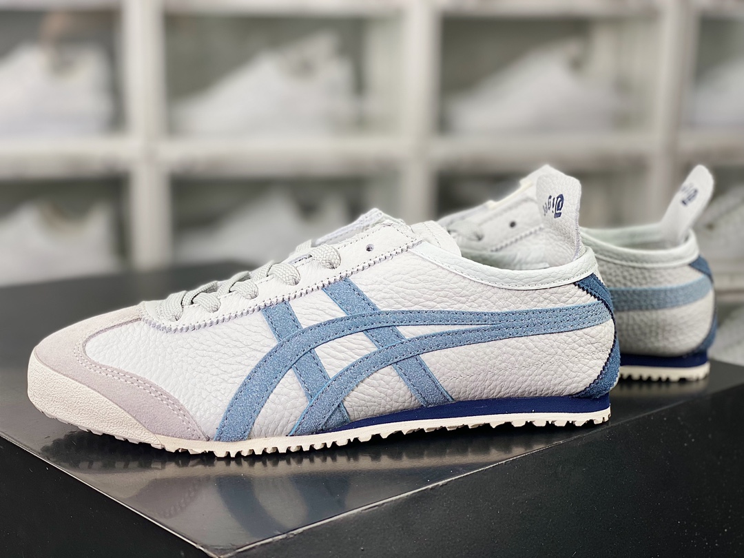 Onitsuka Tiger/Onitsuka Tiger Mexico 66 Classic Mexico Series Low-top Jogging Shoes ”Leather Beige White Blue” 1183A201-115