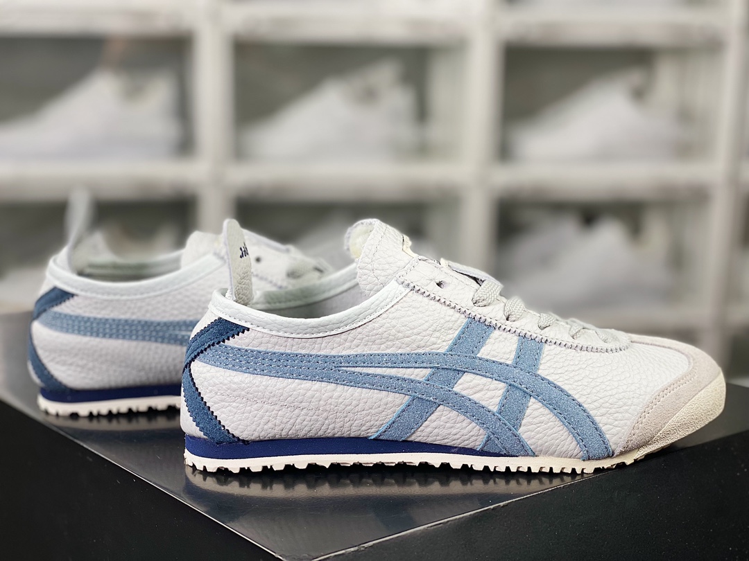 Onitsuka Tiger/Onitsuka Tiger Mexico 66 Classic Mexico Series Low-top Jogging Shoes ”Leather Beige White Blue” 1183A201-115