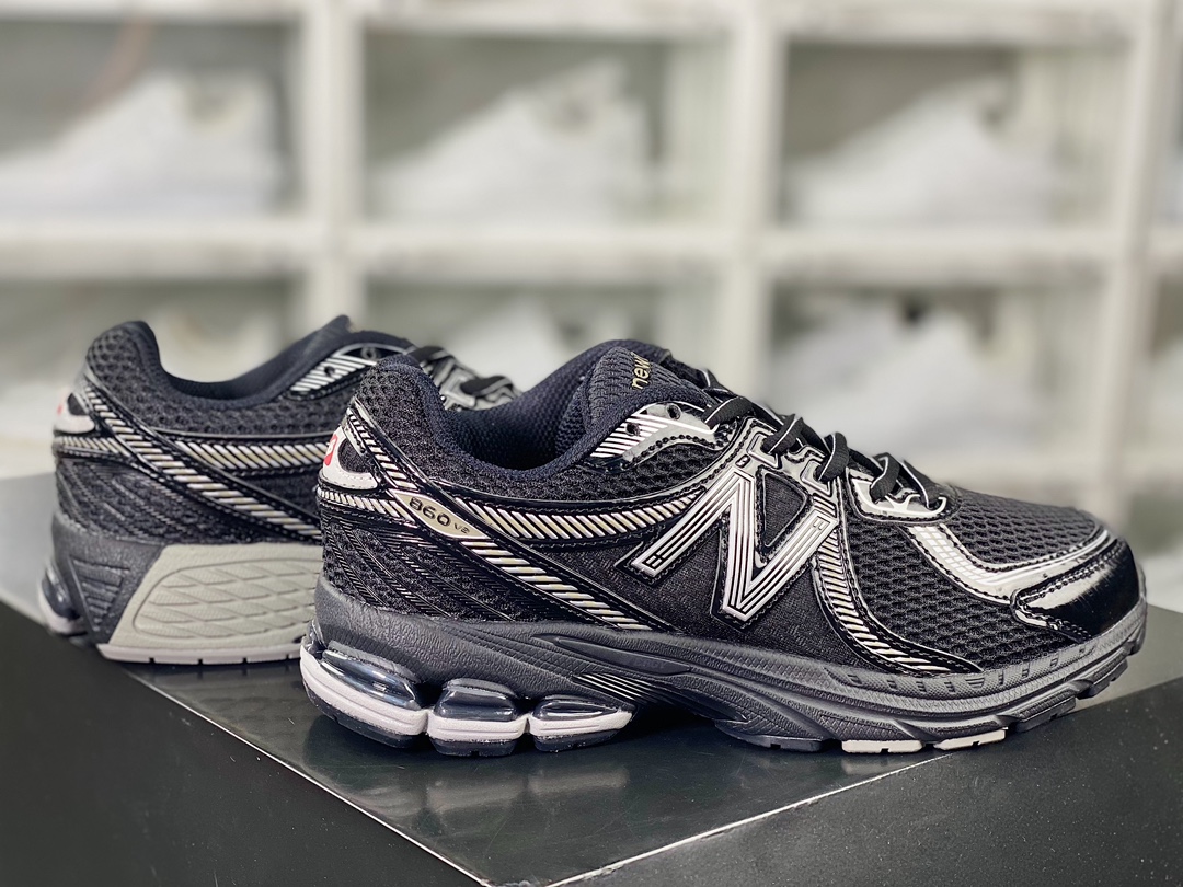 New Balance ML860V2 series low-top classic retro dad style casual sports jogging shoes ”black silver gray” ML860XC