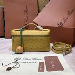 Loro Piana Crossbody & Shoulder Bags Gold Hardware Ostrich Leather