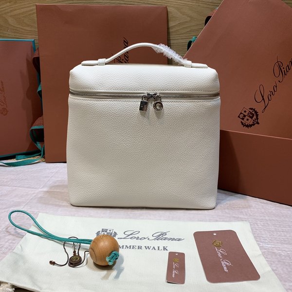 Loro Piana Bags Backpack Milkshake White Gold Hardware Calfskin Cowhide