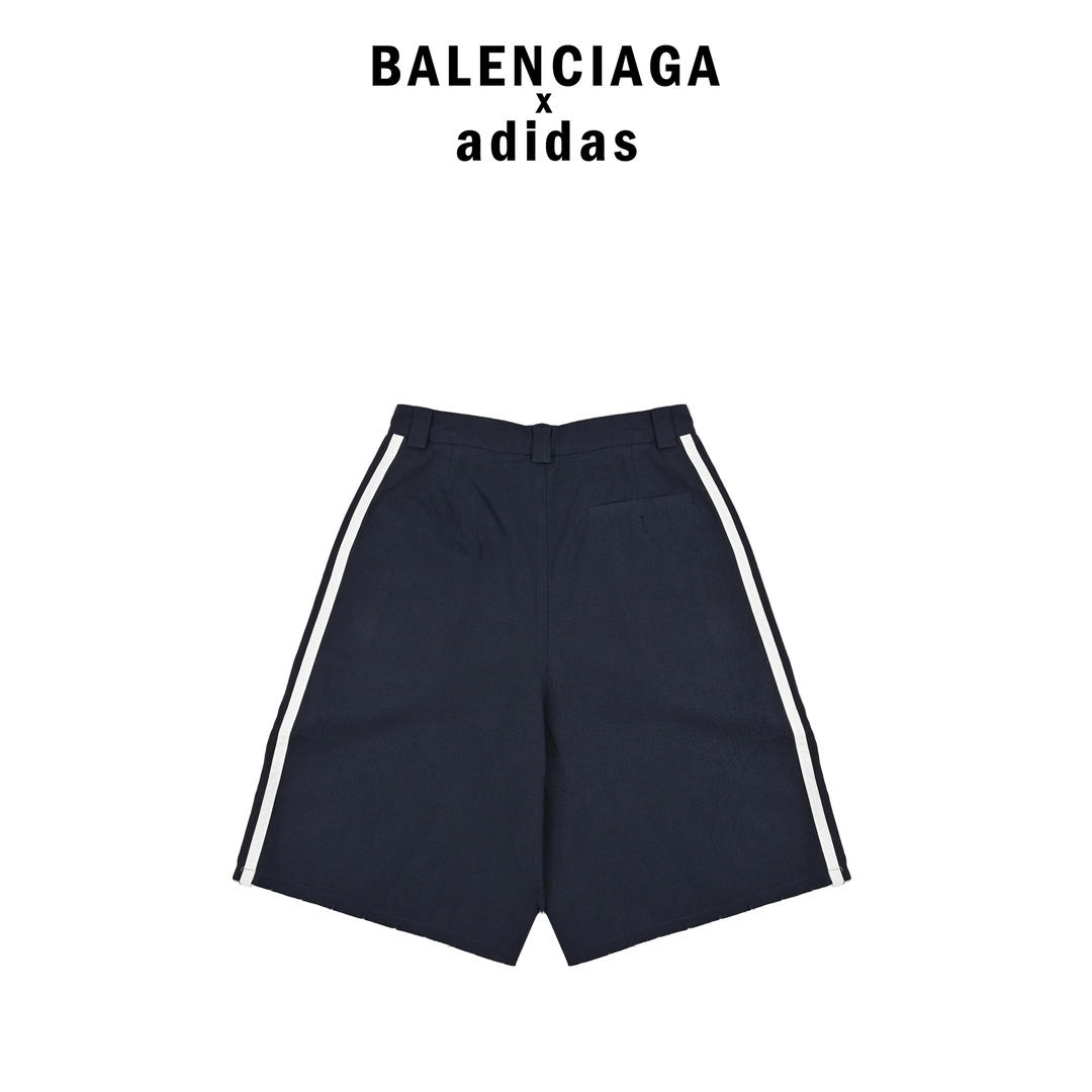 BalenciagaX Adidas三叶草工装短裤