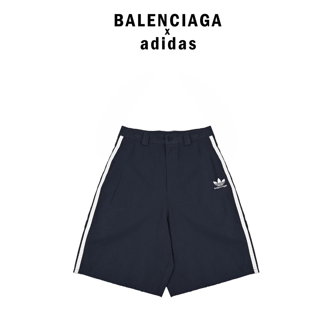 BalenciagaX Adidas三叶草工装短裤