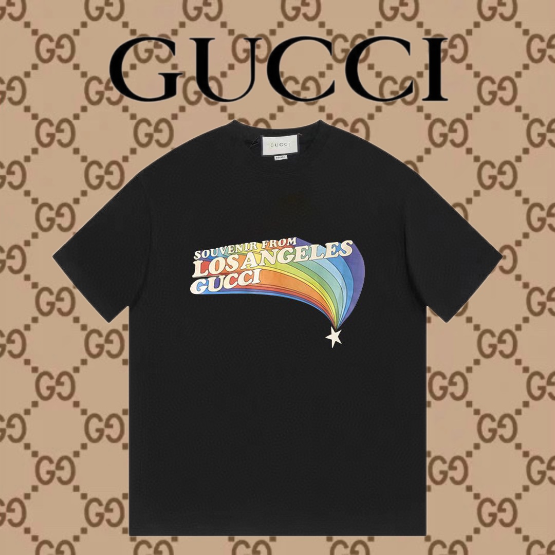 Falso AAA+
 Gucci Abbigliamento T-Shirt Stampa Unisex Vintage Maniche corte