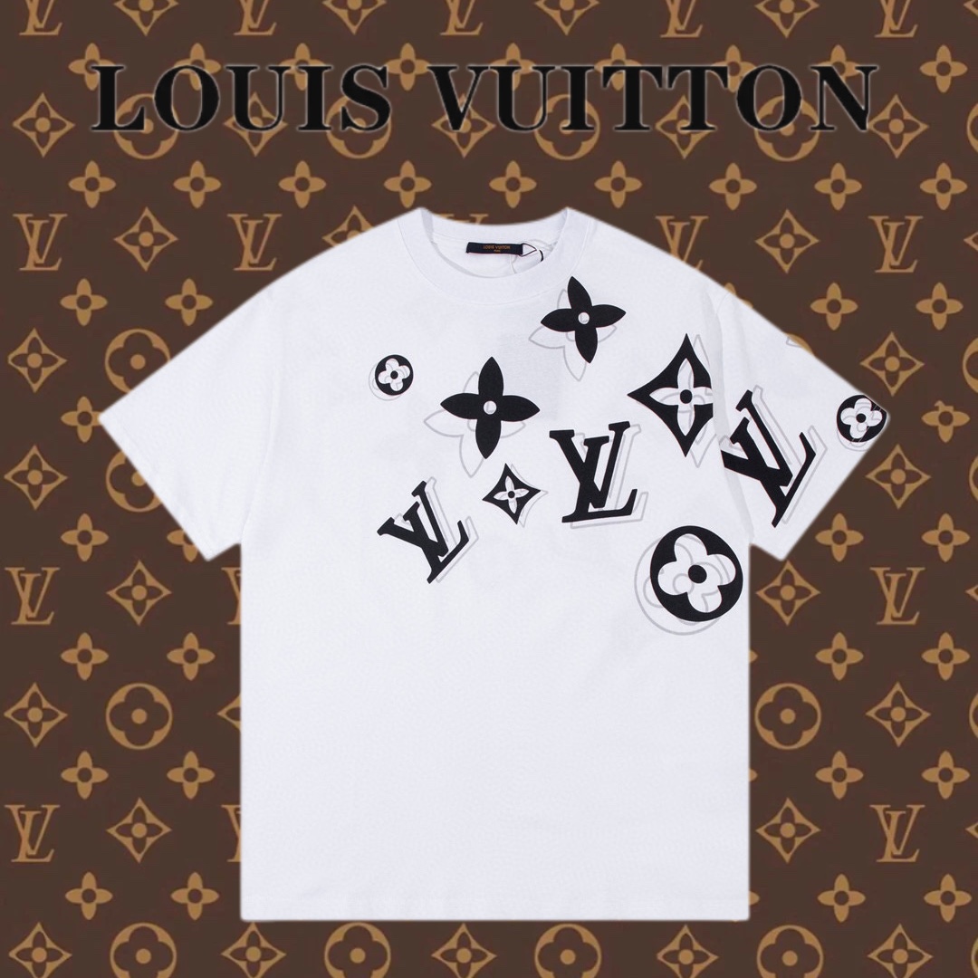 Louis Vuitton Abbigliamento T-Shirt In vendita a buon mercato ora
 Nero Stampa Unisex Collezione Primavera/Estate Fashion Maniche corte