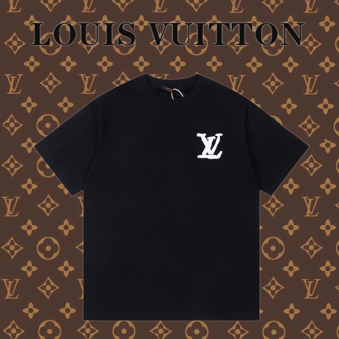 Louis Vuitton Abbigliamento T-Shirt Nero Stampa Unisex Collezione Primavera/Estate Fashion Maniche corte