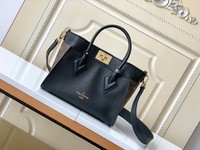 Louis Vuitton LV On My Side Bags Handbags Black Monogram Canvas Calfskin Cowhide M57728