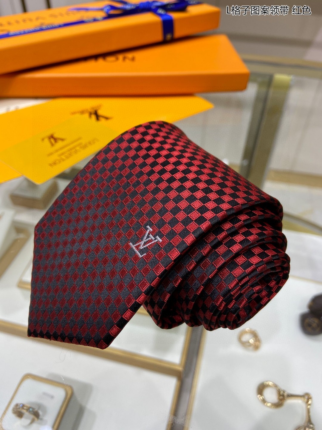 专柜同步男士领带系列L明暗格子领带稀