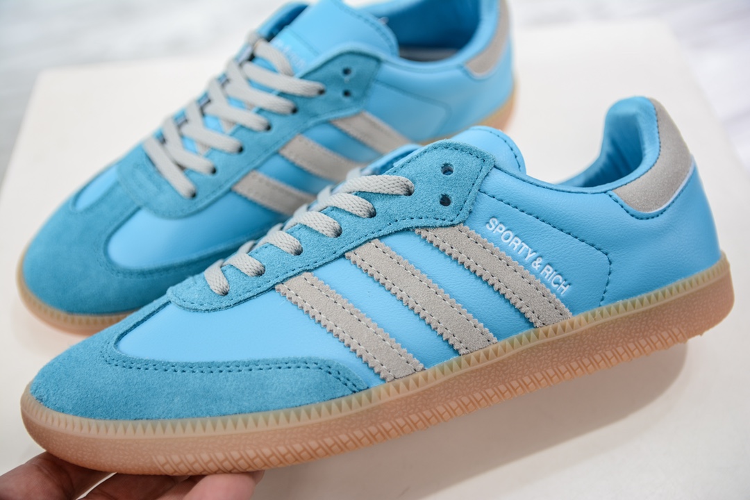 140 E Wales Bonner x Adidas Originals Samba 海盐蓝配色 IE6975