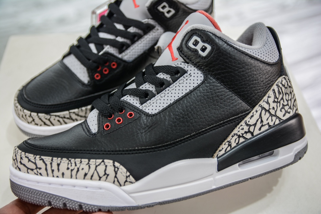 380 E DG版东莞原渠道 Air Jordan 3 Retro Black Cement 黑水泥配色 854262-001