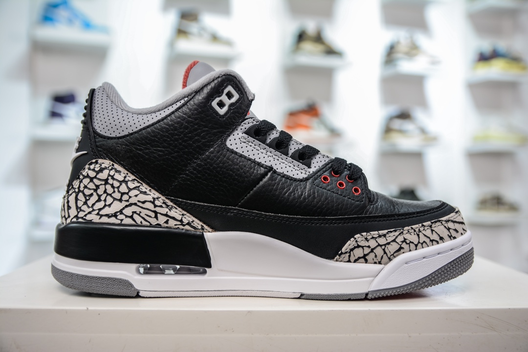 380 E DG版东莞原渠道 Air Jordan 3 Retro Black Cement 黑水泥配色 854262-001