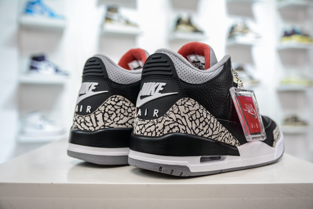 380 E DG版东莞原渠道 Air Jordan 3 Retro Black Cement 黑水泥配色 854262-001