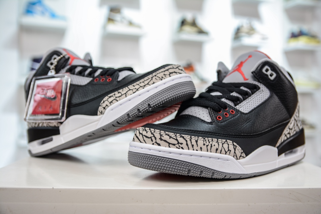 380 E DG版东莞原渠道 Air Jordan 3 Retro Black Cement 黑水泥配色 854262-001