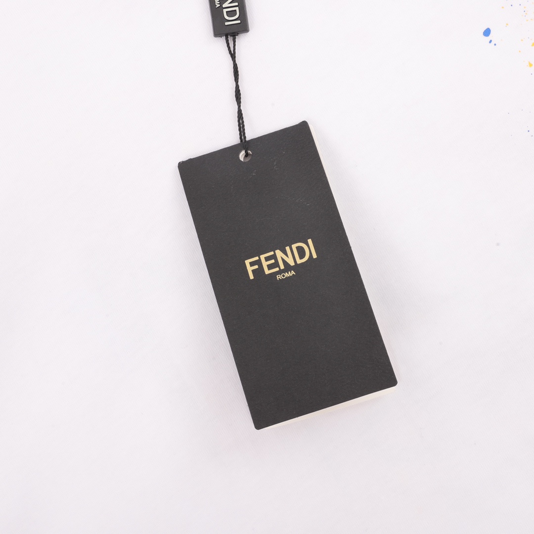 170 Fendi/芬迪 泼墨眼睛印花圆领T恤