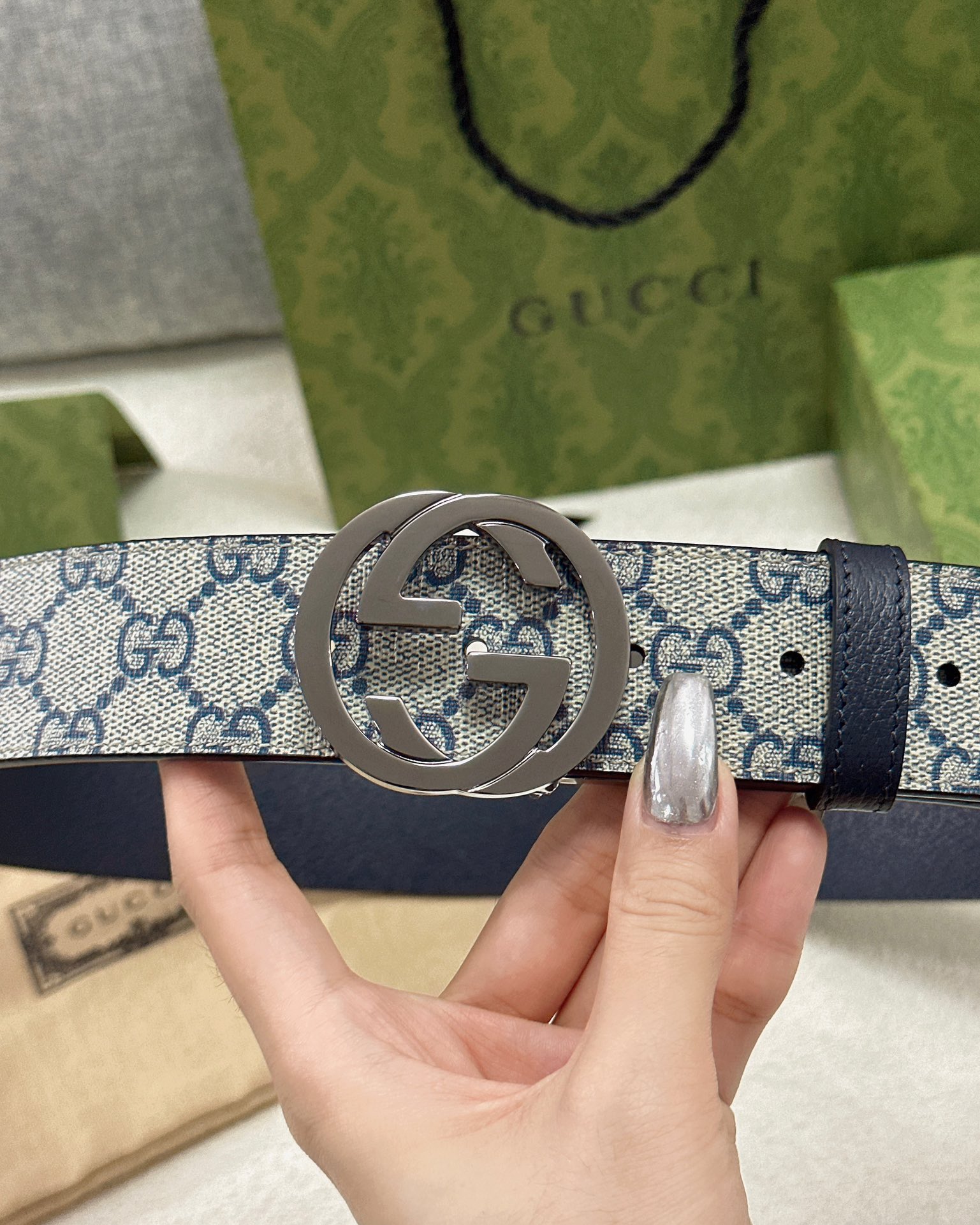 Gucci皮带3.7印花进口防水面料