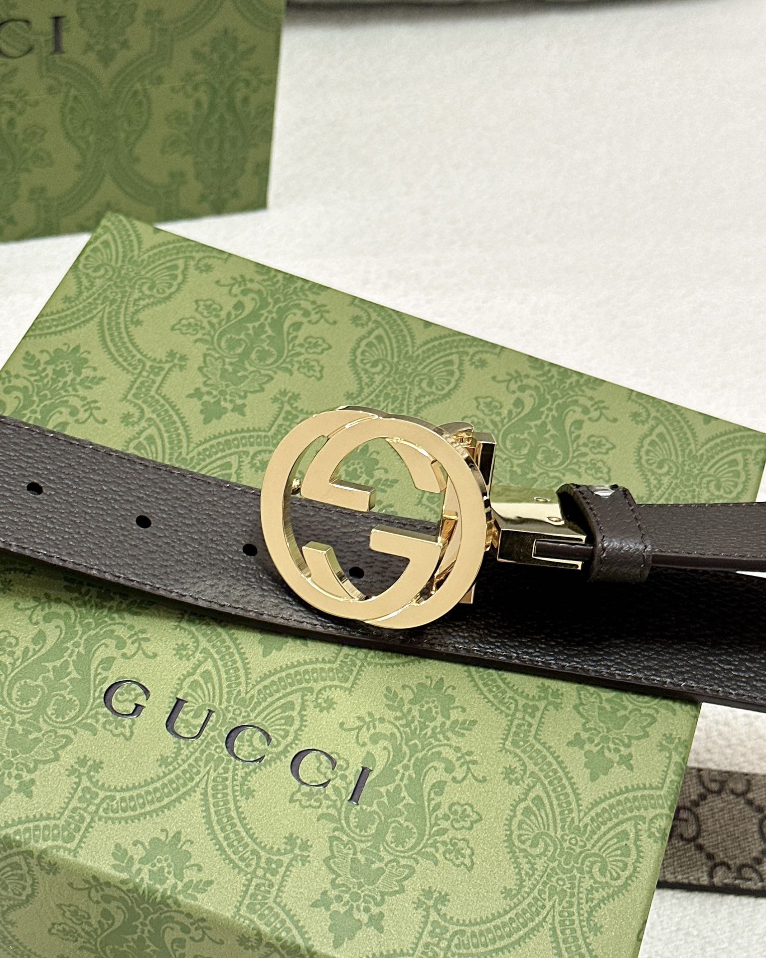 Gucci皮带3.7印花进口防水面料