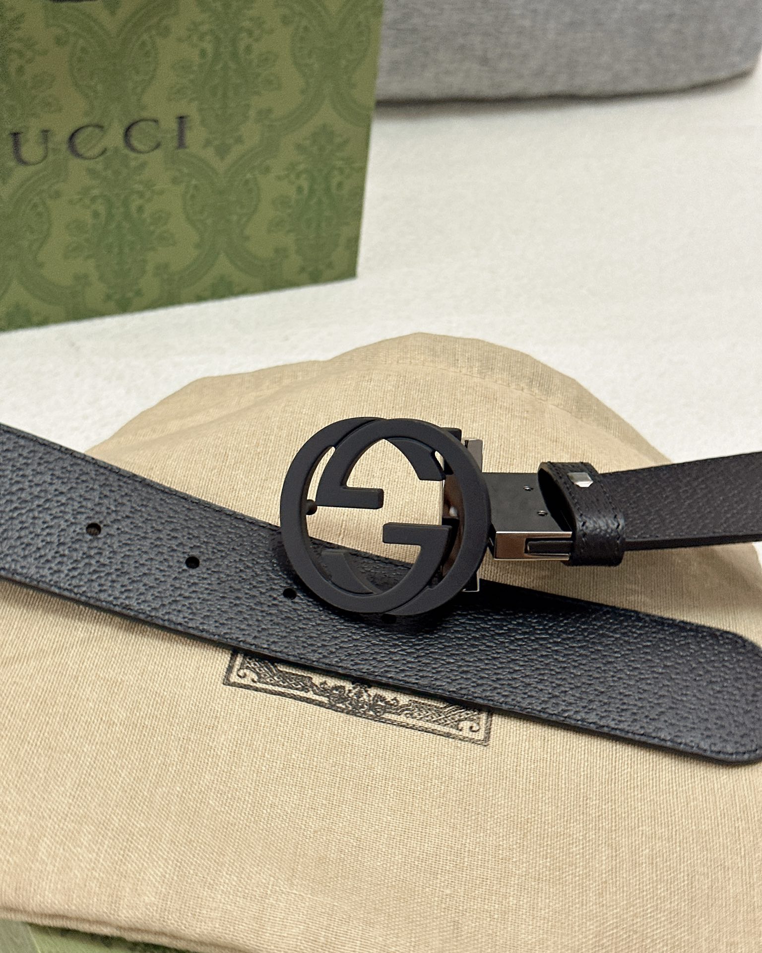 Gucci皮带3.7印花进口防水面料