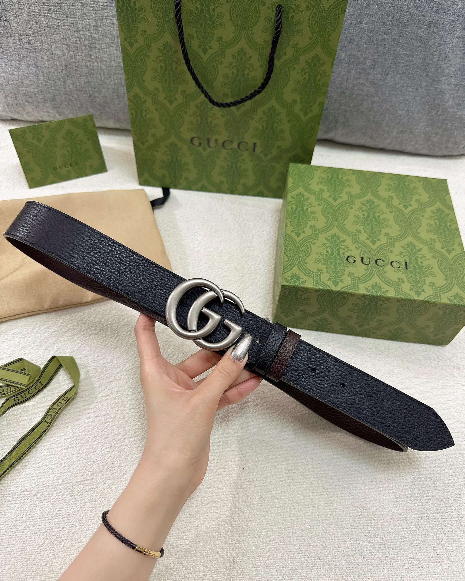 Gucci皮带3.7印花进口防水面料