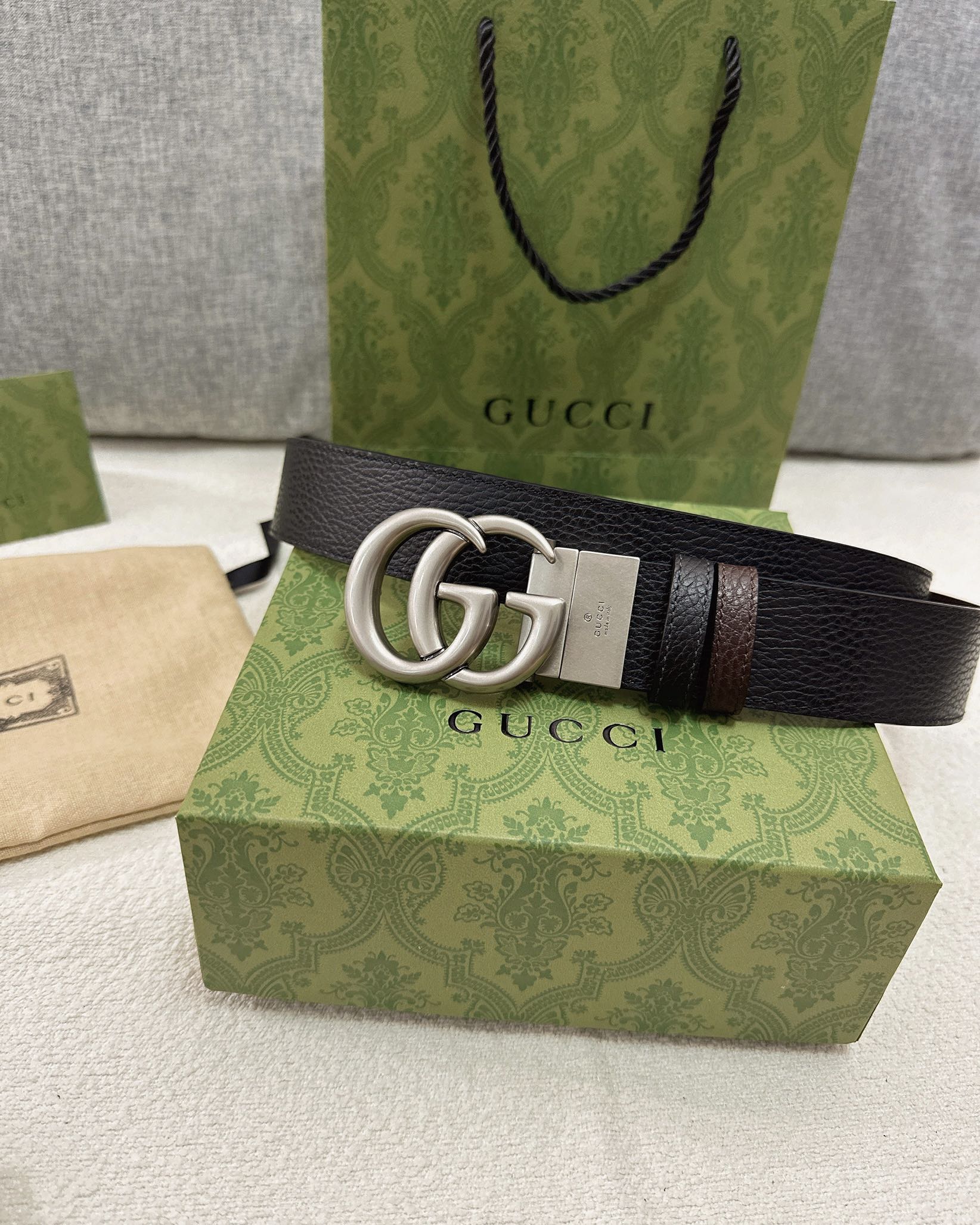 Gucci皮带3.7印花进口防水面料
