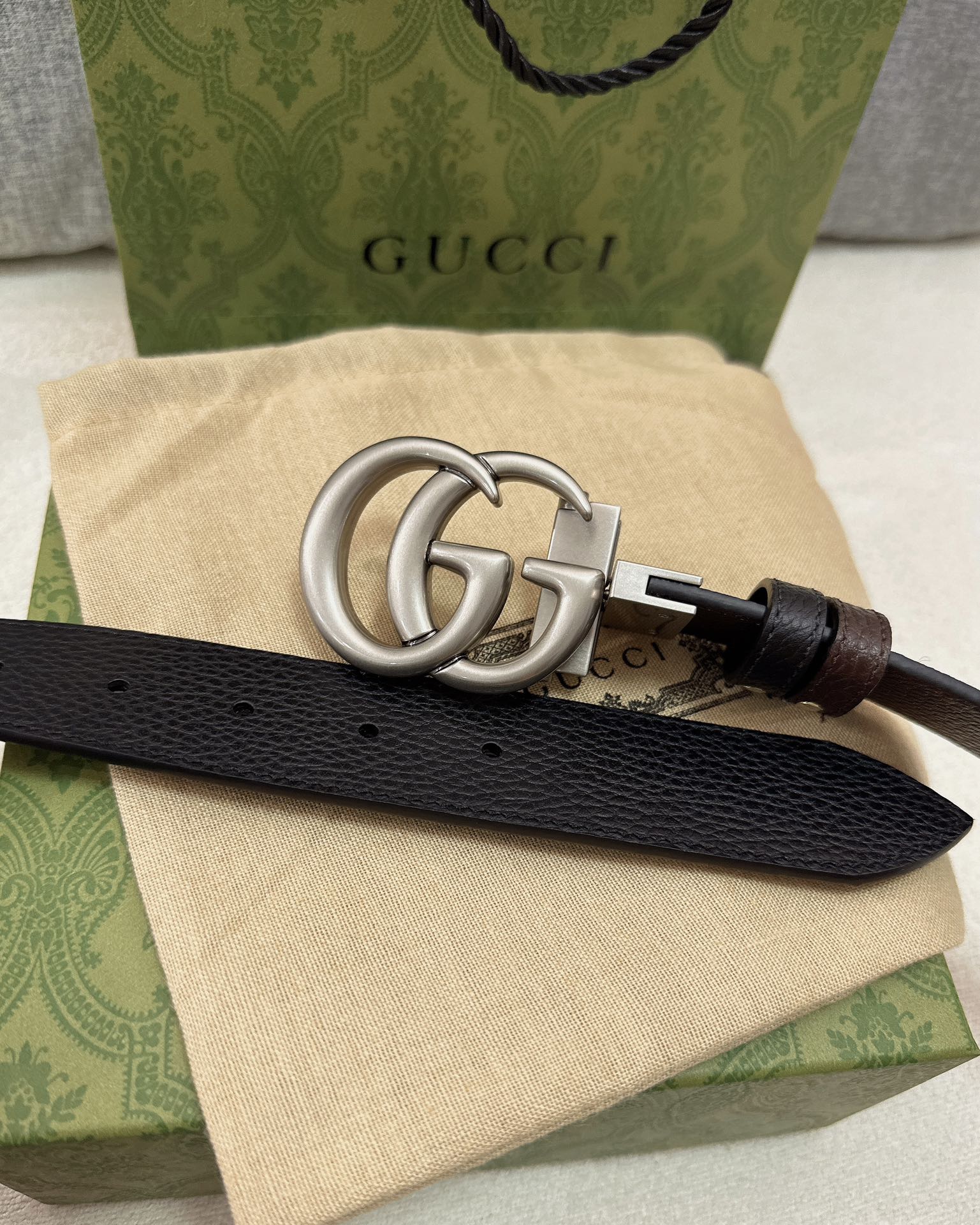Gucci皮带3.7印花进口防水面料