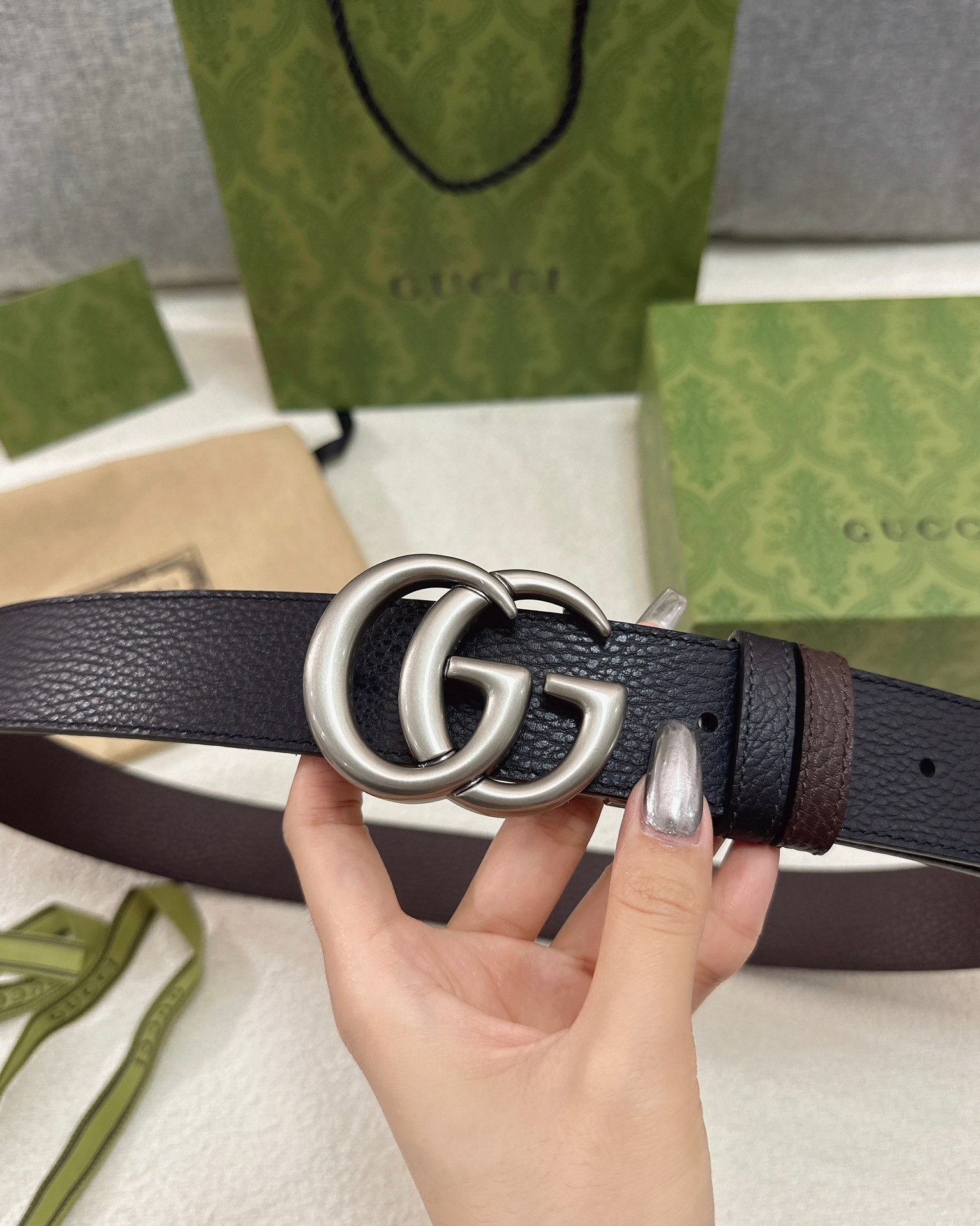 Gucci皮带3.7印花进口防水面料