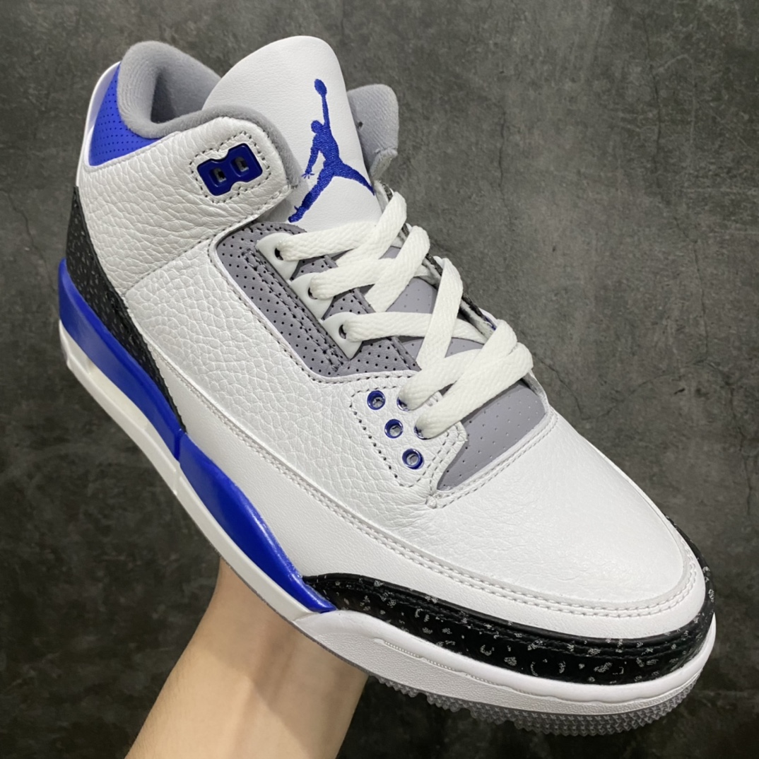 [OG version] Air Jordan 3 Retro ¡°racer blue¡± white and blue small lightning racing blue CT8532-145