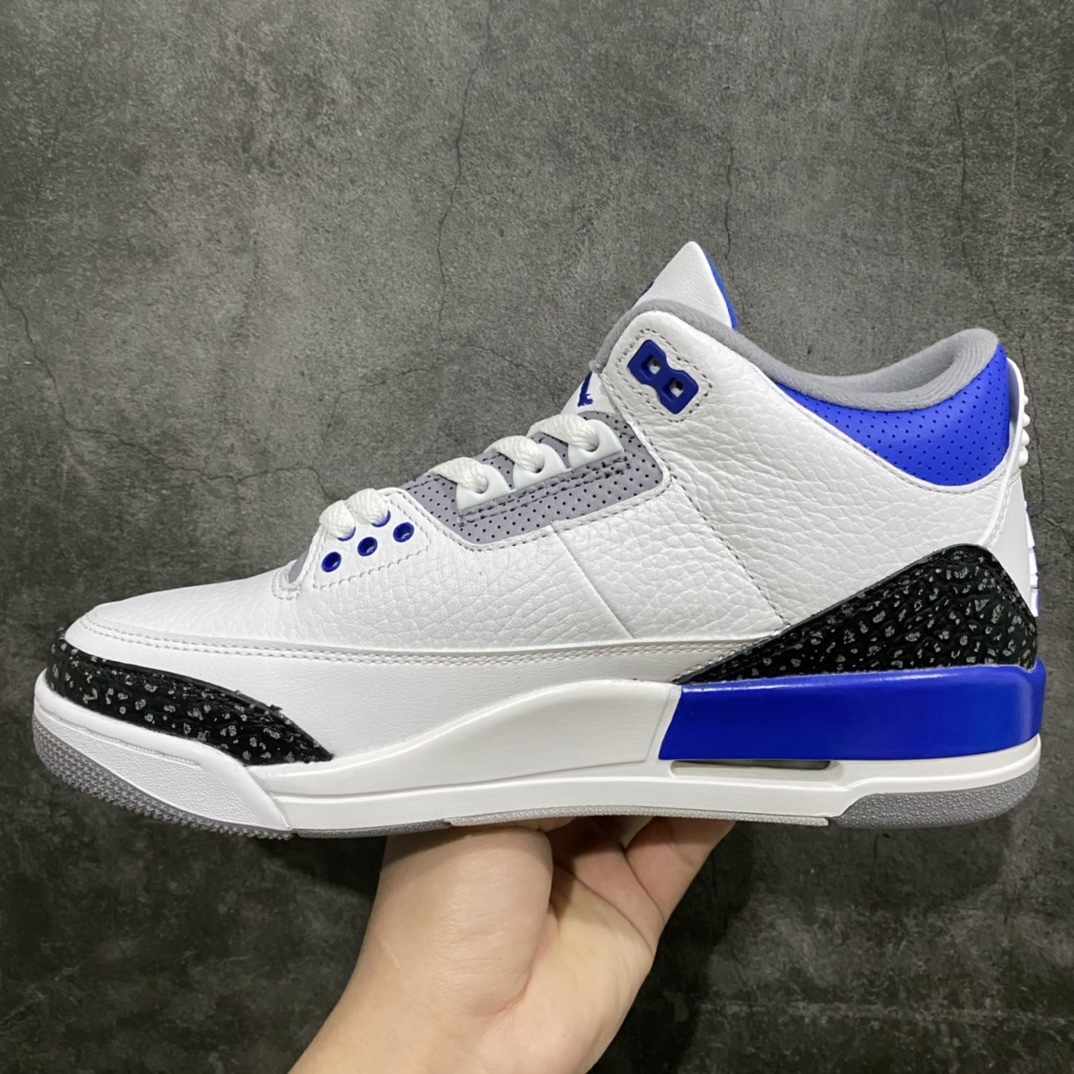 [OG version] Air Jordan 3 Retro ¡°racer blue¡± white and blue small lightning racing blue CT8532-145