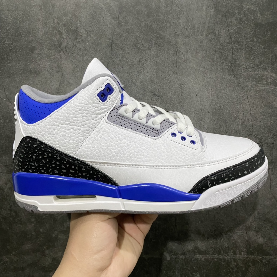 [OG version] Air Jordan 3 Retro ¡°racer blue¡± white and blue small lightning racing blue CT8532-145