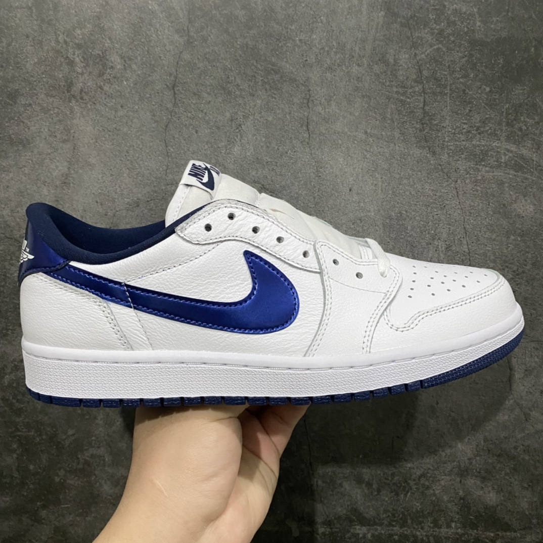 [Wandan DG pure original] Air Jordan1 Low OG Swoosh pure original AJ1 navy blue white low top white blue 705329-106