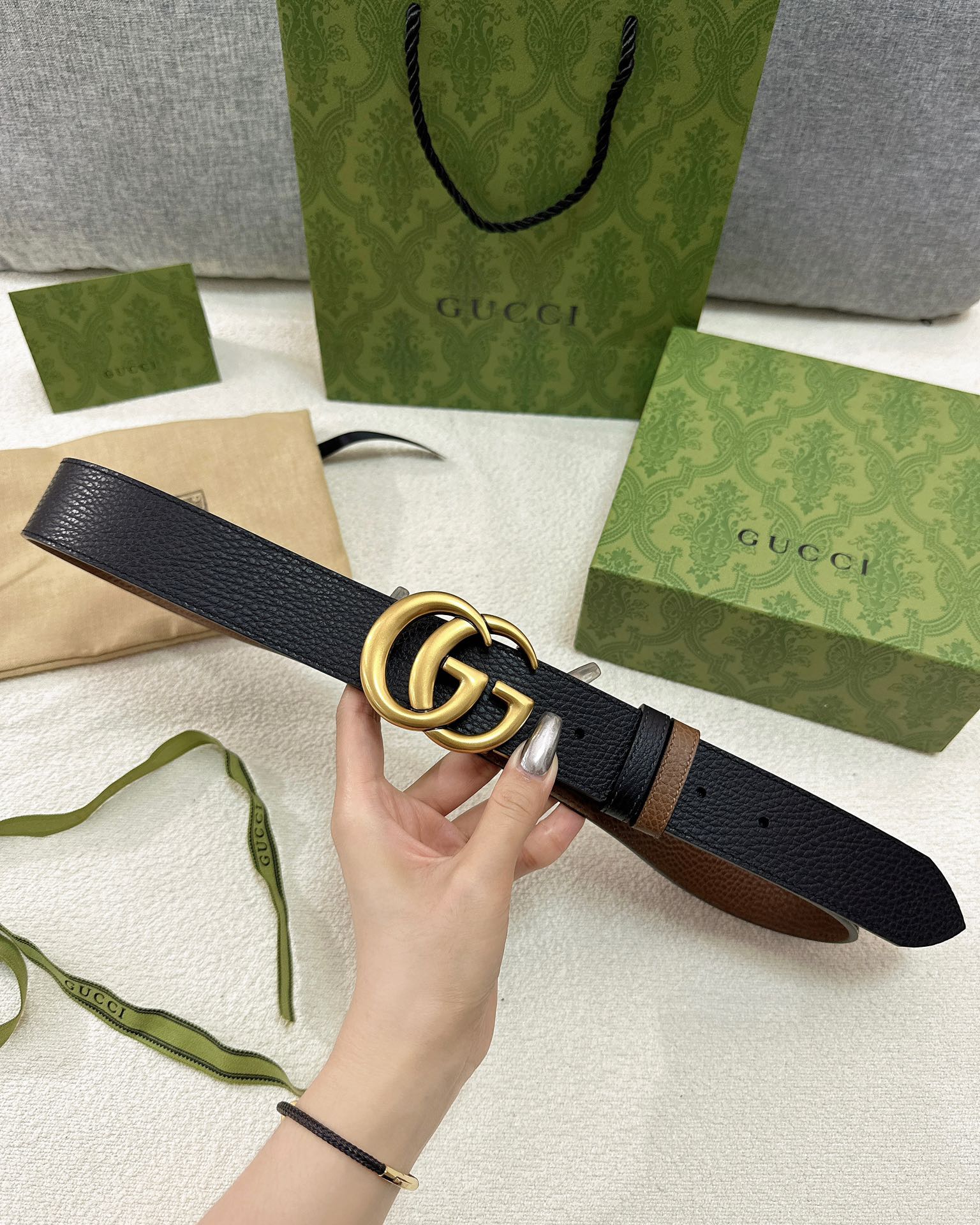 Gucci皮带3.7印花进口防水面料