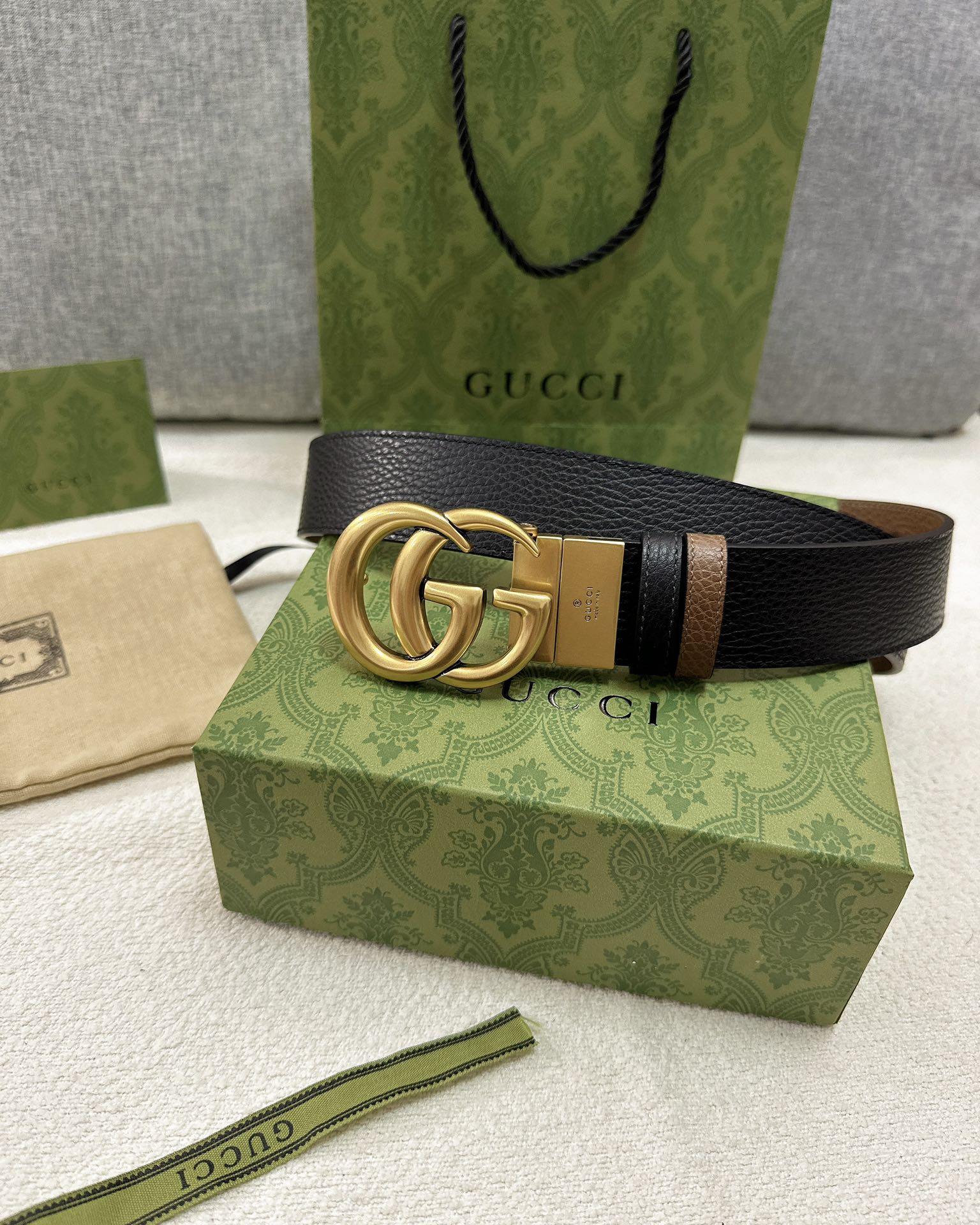 Gucci皮带3.7印花进口防水面料