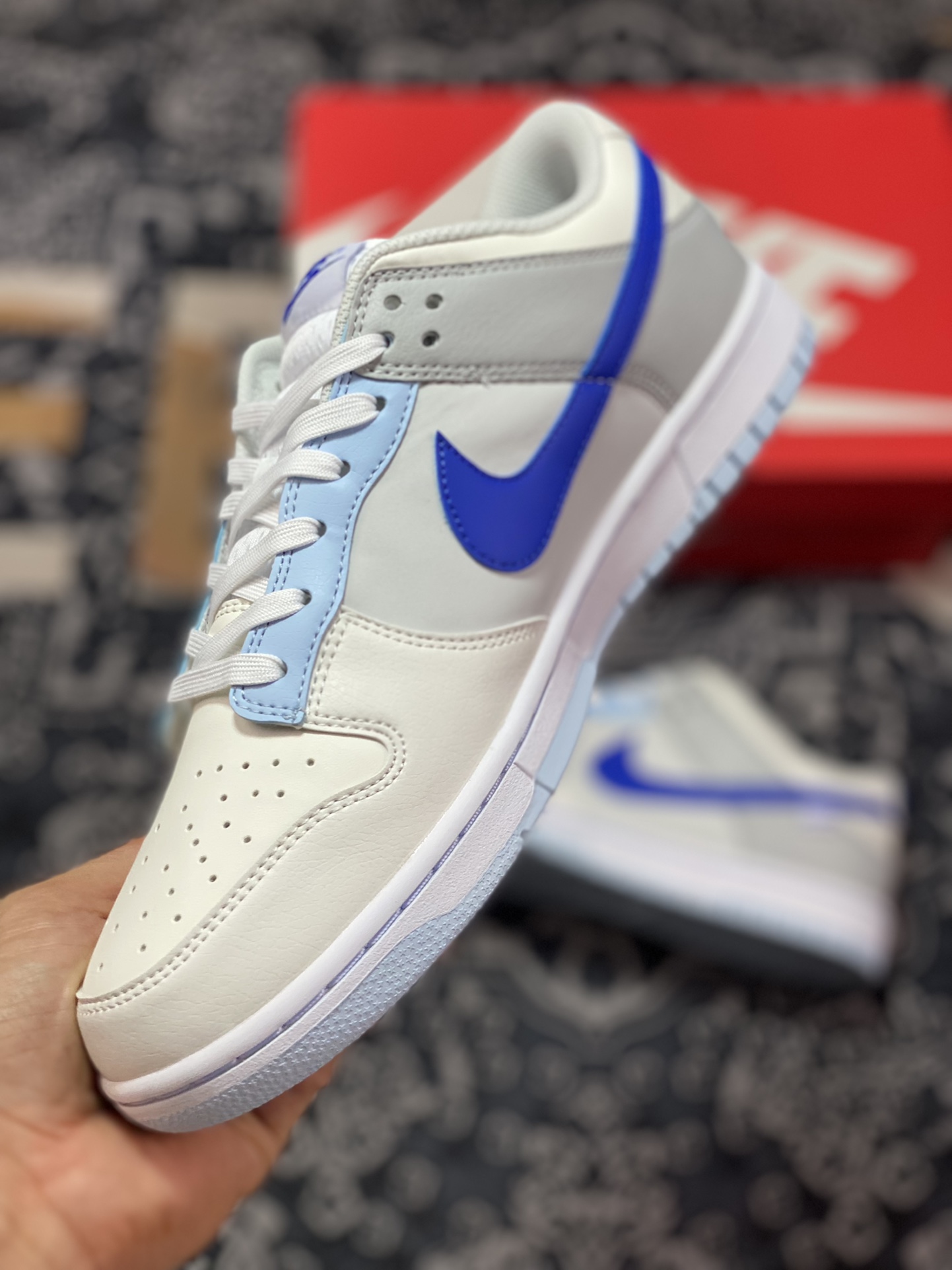 200 原厂级别 Nike Dunk Low “Ivory Hyper Royal” 海盐蓝 FB1843-141