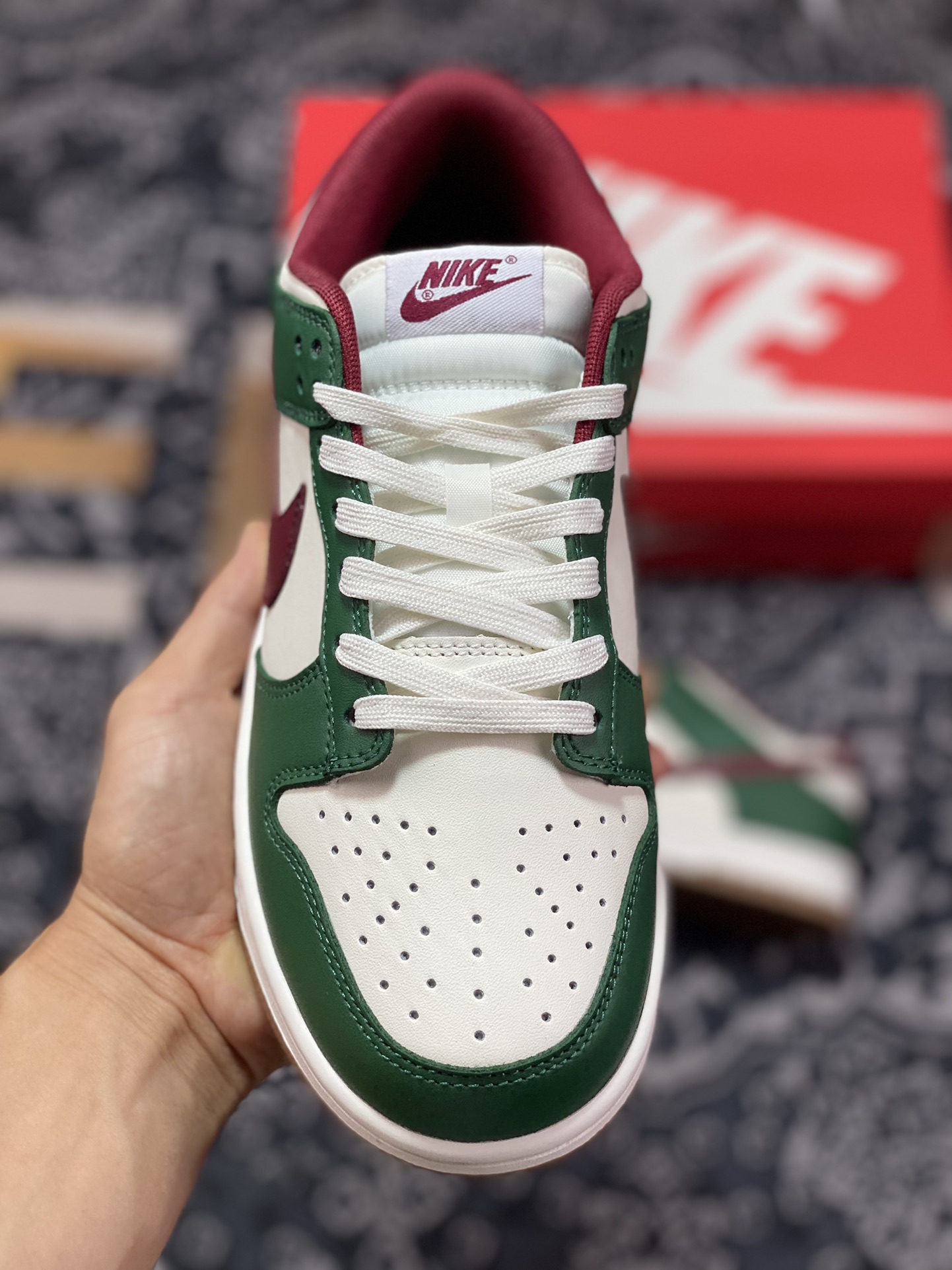 200 原厂级别 Nike Dunk Low ”Gorge Green” 白绿红 FB7160-161