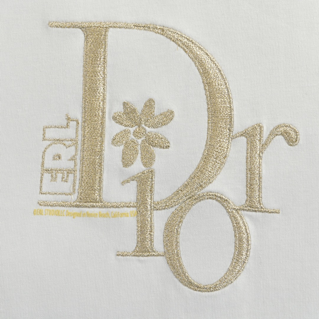 140 Dior/ 迪奥 & ERL 联名款刺绣logo短袖 限定款ZP一件难求 面料采用重磅280g平纹精梳棉