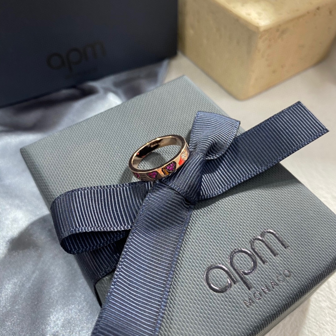 p275 APM Heart Ring roses with a fair and simple fashion front。 - 图片 2
