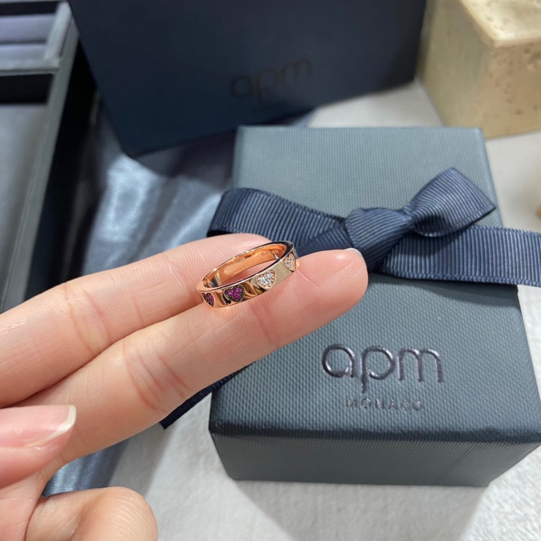 p275 APM Heart Ring roses with a fair and simple fashion front。 - 图片 6